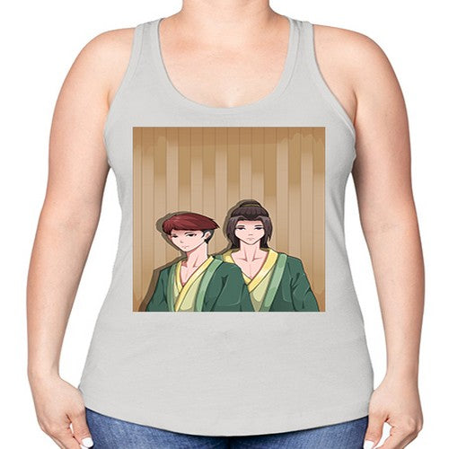 Two man in a hot spring 18# - anime -Racerback Tank