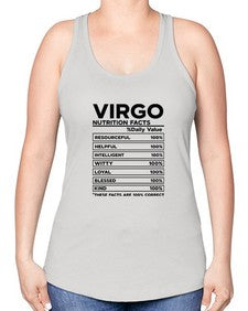 Virgo Nutrition Facts 530# - virgo -Racerback Tank