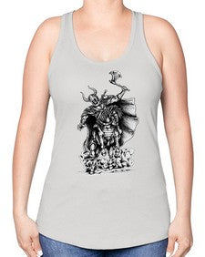 Warrior Skull Files 1208# - skull and bones -Racerback Tank