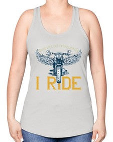 When life gets complicated 76# - motorcycle -Racerback Tank