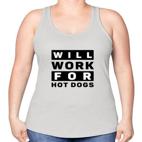 Will Work For Style 1# - dogs -Racerback Tank