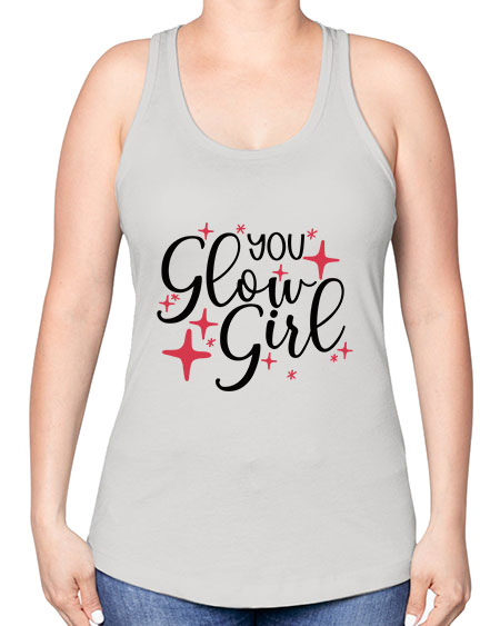 Yo Glow Girl Style 6# - beauty - fashion -Racerback Tank