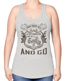 Young riders pick a destination and go old riders pick a dissection and go 84# - motorcycle -Racerback Tank