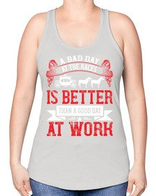 a bad day at the races is better than a good day at work Style 56# - horse -Racerback Tank