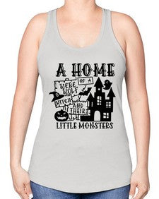 a home of a were wolf witch and their little monsters 53# - witch -Racerback Tank