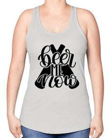beer me now 657# - beer -Racerback Tank