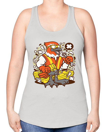 bird mechanic worker 21# - birds -Racerback Tank