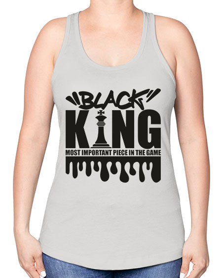 black king 214# - black words and phrases -Racerback Tank