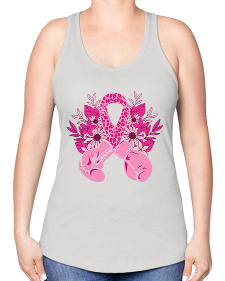 boxing gloves breast cancer - breast cancer -Racerback Tank