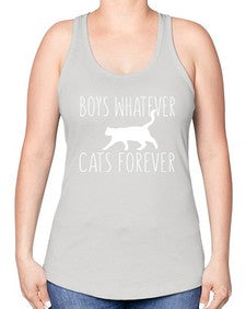 boys whatever cats forever - cats -Racerback Tank