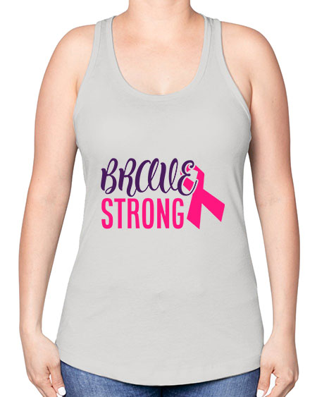 brave strong Style 15# - breast cancer -Racerback Tank