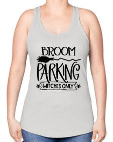 broom parking witches only 46# - witch -Racerback Tank