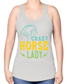 crazy horse lady Style 10# - horse -Racerback Tank
