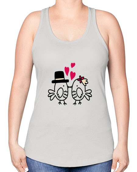 cute little birds 29# - birds -Racerback Tank