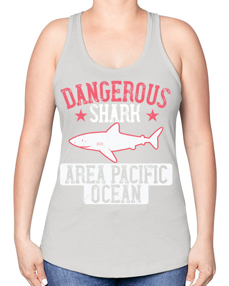 dangerous shark area pacific ocean Style 92# - shark-fish -Racerback Tank