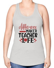 difference maker teacher life Style 119# - teacher -Racerback Tank