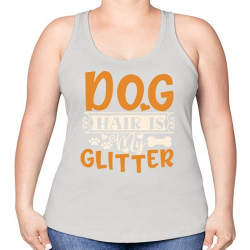 dog hair is my glitter 80# - dogs -Racerback Tank