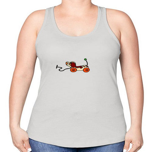 doggie pull toy 122# - dogs -Racerback Tank