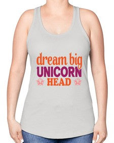 dream big unicorn head 108# - unicorn -Racerback Tank