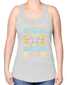 dream big unicorn head 113# - unicorn -Racerback Tank