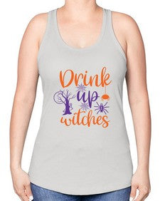 drink up witches 40# - witch -Racerback Tank