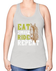eat sleep ride repeat Style 7# - horse -Racerback Tank
