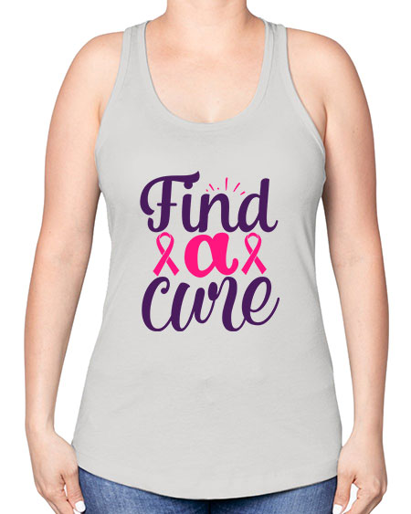 find a cure Style 12# - breast cancer -Racerback Tank