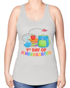 first day of Kindergarten 103# - kindergarten -Racerback Tank