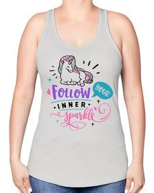 follow your inner sparkle 141# - unicorn -Racerback Tank