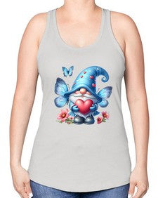 gnome with butterfly 01# - gnome -Racerback Tank