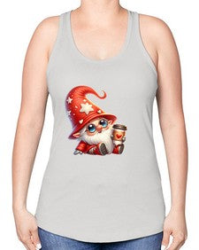 gnome with butterfly 04# - gnome -Racerback Tank