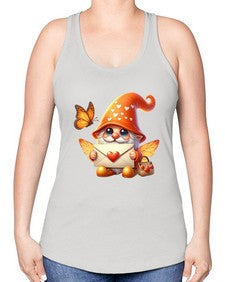 gnome with butterfly 06# - gnome -Racerback Tank