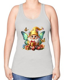 gnome with butterfly 07# - gnome -Racerback Tank