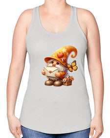 gnome with butterfly 09# - gnome -Racerback Tank