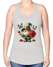gnome with butterfly 11# - gnome -Racerback Tank
