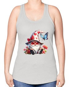 gnome with butterfly 13# - gnome -Racerback Tank