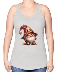 gnome with butterfly 15# - gnome -Racerback Tank