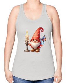 gnome with butterfly 16# - gnome -Racerback Tank