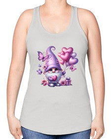 gnome with butterfly 19# - gnome -Racerback Tank