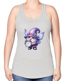 gnome with butterfly 23# - gnome -Racerback Tank