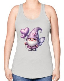 gnome with butterfly 25# - gnome -Racerback Tank
