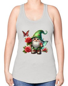 gnome with butterfly 26# - gnome -Racerback Tank