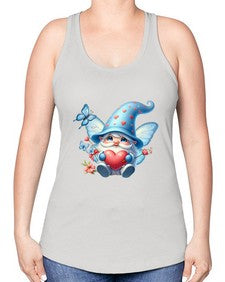 gnome with butterfly 28# - gnome -Racerback Tank