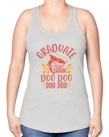 graduate shark doo doo doo doo 221# - graduation -Racerback Tank