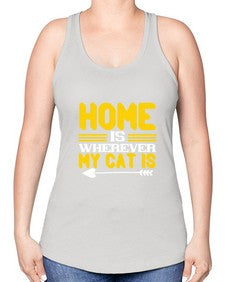 home is wherever my cat is Style 50# - cats -Racerback Tank
