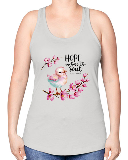 hope anchors the soul 41# - birds -Racerback Tank