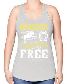 horses set me free Style 39# - horse -Racerback Tank