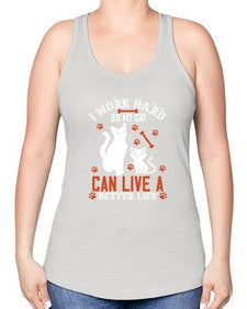 i work hard so my cat can live a better life Style 59# - cats -Racerback Tank