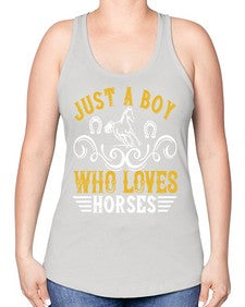 just a boy who loves horses Style 32# - horse -Racerback Tank