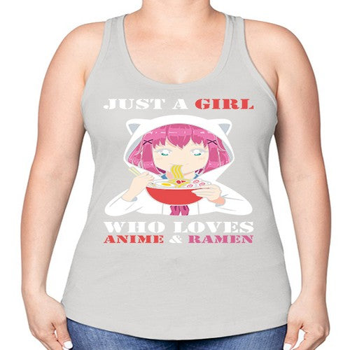 just a girl who loves anime and ramen258# - anime -Racerback Tank